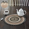 thumbnail image 4 of VHC Brands Sawyer Mill Charcoal Creme Table Mat- Pot Holder- Woven Jute Trivet, 15" Round, 4 of 9