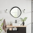 thumbnail image 6 of Danya B. Sonya 24-inch Contemporary Asymmetrical Round Wall Mirror with Raised Black Iron Frame, 6 of 10