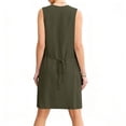 thumbnail image 2 of LIaqionyy Cotton Linen Dresses for Women Summer Casual Sleeveless Button down V Neck Dress Sundress with Pocket, 2 of 8