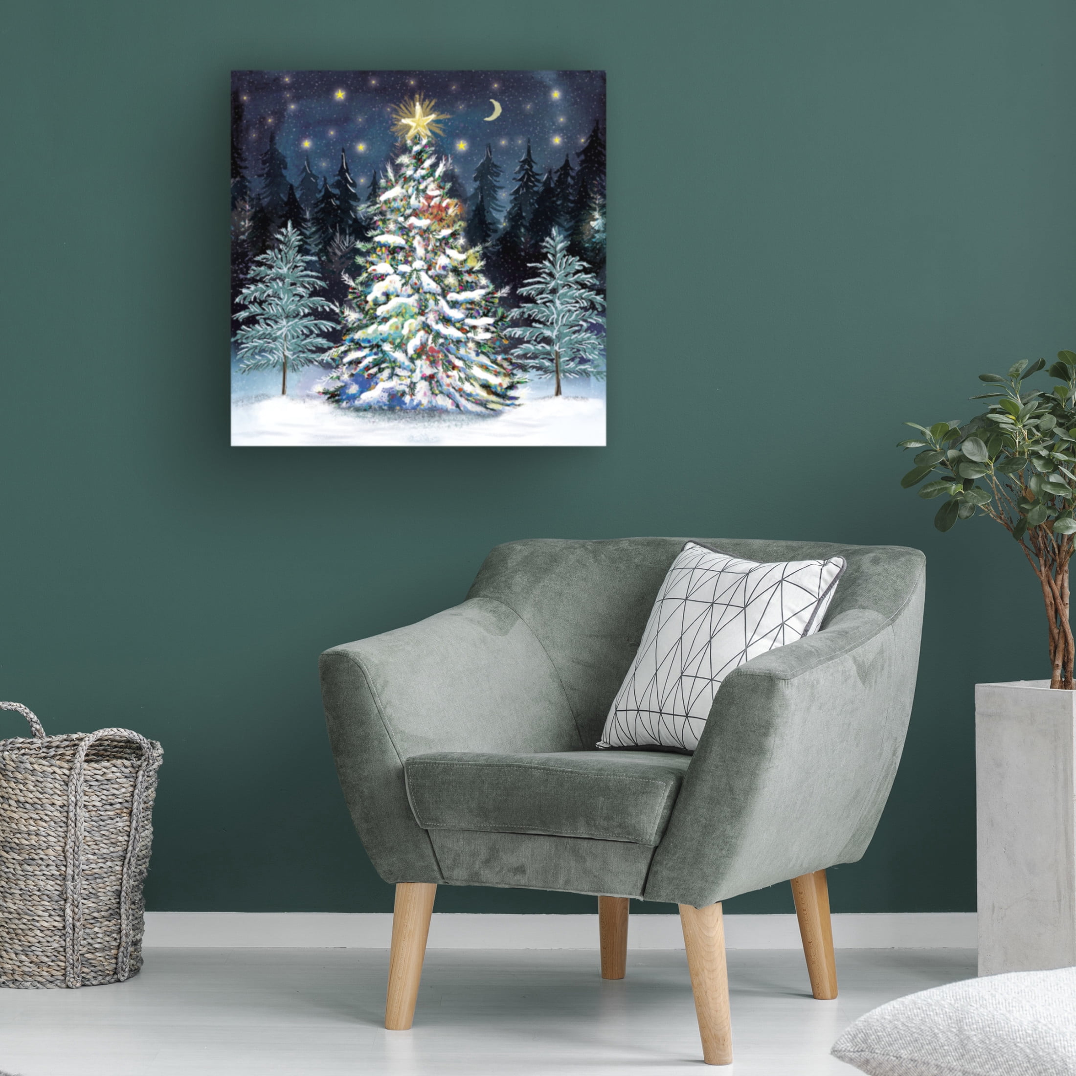 Canvas Wall Art - Paper Dove Co Ltd 'Forest Tree' Wall Art for Living Room, Bedroom, or Office Décor by Trademark Fine Art - 18 x 18 Inches