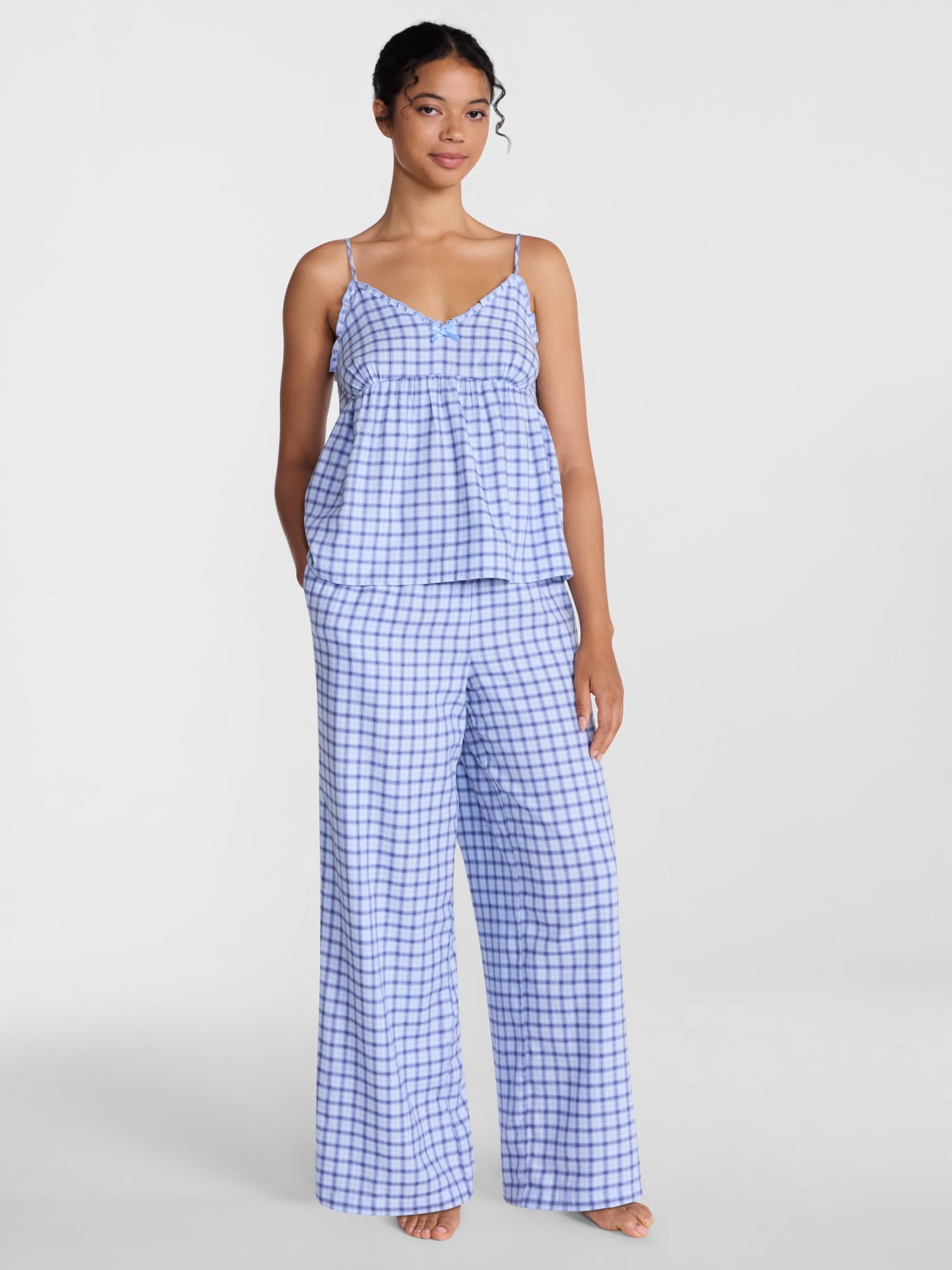 Joyspun Women's Flannel Sleep Pants, 30” Inseam, Sizes XS-3X