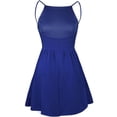 thumbnail image 4 of FANCYINN Women’s Casual Short Dress Spaghetti Strap Backless Mini Skater Graduation Dress Royal Blue XS, 4 of 6