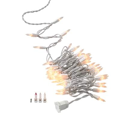 8 Pack: 50ct. Clear Mini String Lights with White Cord by Ashland