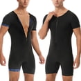 thumbnail image 4 of WMTBSRSW Short Sleeve Sauna Suits for Men Sauna Front Zipper One Piece Full Body Shaper for Yoga Workout Exercise Fitness Blue 3X-Large, 4 of 8