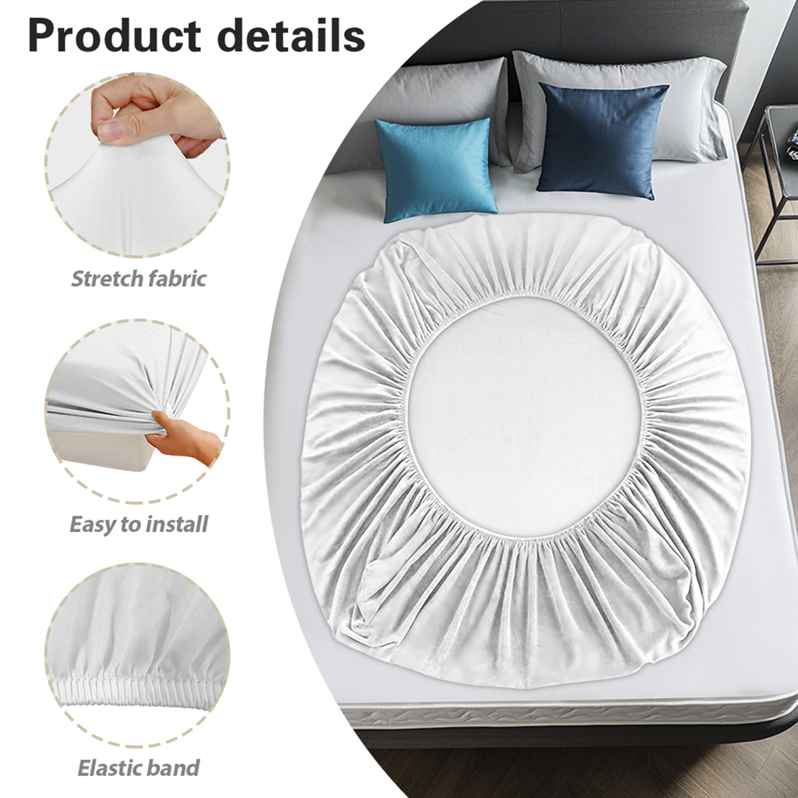 COEQINE King Size Sheet Comfy Bedding Fitted Sheet Non-Slip Snug Fit All Around Elastic Fitted Bottom Bedsheet Holiday Bed Set 3 Pieces Set, Brown Boho Mandala Flower