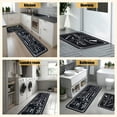thumbnail image 4 of Black and White Kitchen Rugs,Non Skid Washable Microfiber mats for Kitchen Floor, Kitchen Rules Theme Kitchen Cushioned Runner Rug Decor Sets of 2,Size 17"x 47"+17"x 30", 4 of 6