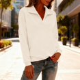 thumbnail image 5 of Women's V-Neck Sweatshirt, Soft Long Sleeve Pullover, Casual Comfortable Top, Lightweight Stretchable Blouse, Everyday Wear V-Neck Knit Shirt for Women Beige L, 5 of 6