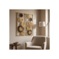 thumbnail image 3 of Pierced Disc Metal Wall Panels for Home Decor - Mounted Wall Art for Living Room, Bedroom, and Bathroom - Hanging Decor Accents for Entryway or Hallway Display - Set of 2, 32", Gold & Black, 3 of 11