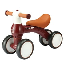 Trimate Baby Walker Balance Bike, Wine Red - Perfect Ride-On Toy for 1-Year-Olds, with 4 Wheels, Ideal for Boys and Girls (12-24 Months)
