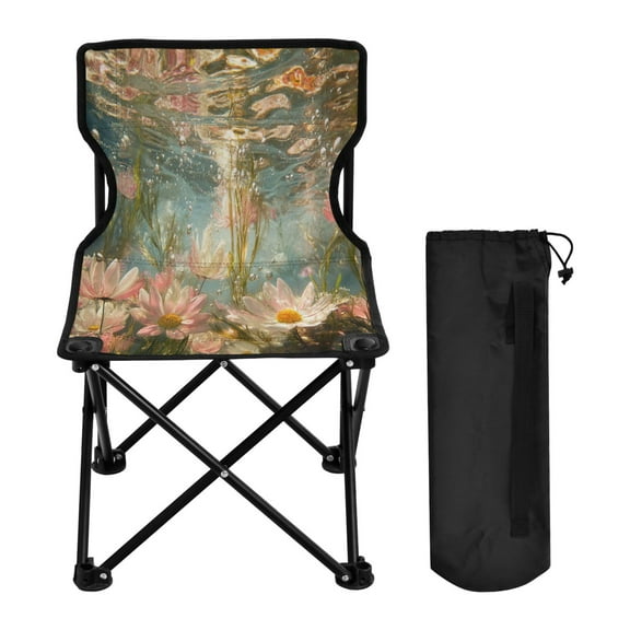 YAZAOO Camping Chairs Modern Underwater Flowers and Bubbles Pattern Folding chair
