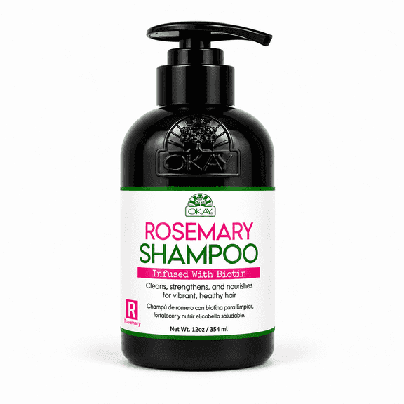 OKAY Rosemary Shampoo with Biotin 12 oz – Strengthening Hair Shampoo for Hair Growth, Moisture & Frizz Control
