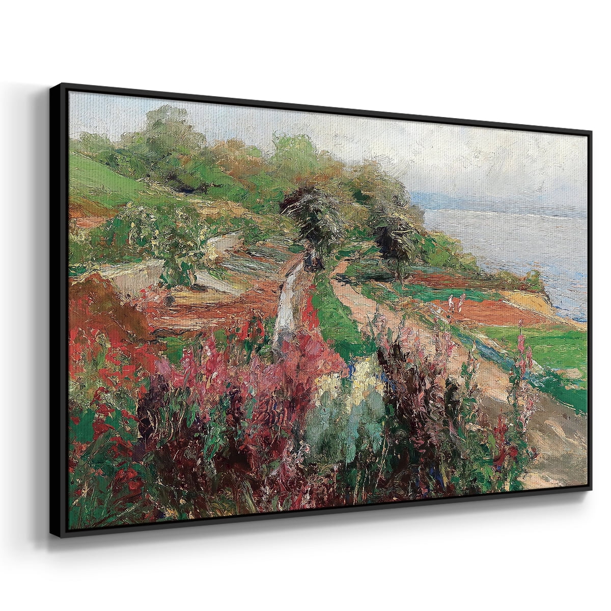 Vintage Landscape-CCXXXIX By Wexford Home Framed in Black Wood Gallery Wrapped Canvas 27 in. x 41 in.