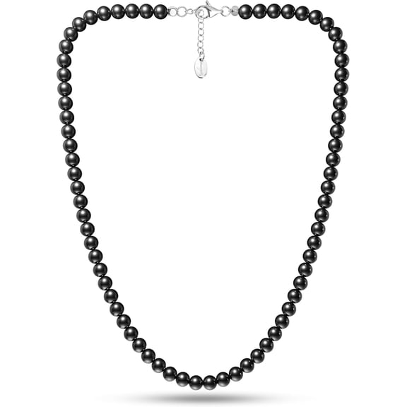 MagnetRX® Magnetic Hematite Necklace – Ultra Strength Magnetic Hematite Stones – Unisex Beaded Necklaces for Men and Women (6mm Round Beads)