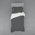 thumbnail image 1 of Ambesonne Geometric Bedding Set 3 Pcs, Stripy Flooring Motif, Twin XL, Black Grey and White, 1 of 3
