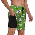 thumbnail image 3 of Fotbe Cows With Calfs Green Men’s Swim Trunks Quick Dry Swim Shorts Board Shorts with Mesh Lining-Small, 3 of 9