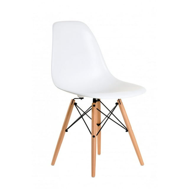CASA FERRO Silla EAMES. Silla de diseño, cómoda y elegante! Para comedor o escritorio - Blanca. CASA FERRO Silla Retro Industrial Eames