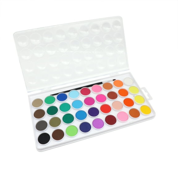 36 Color Watercolor Pan Set with Natural Hair Brush by Artist's Loft Fundamentals - Watercolor Set for Students - Teachers - Artists - Bulk 12 Pack