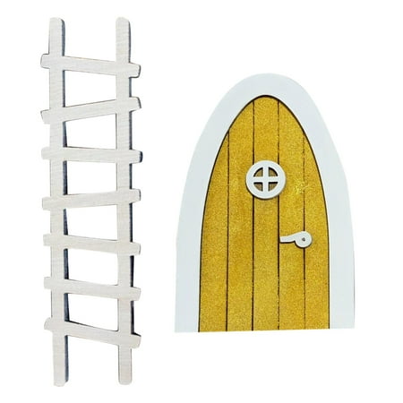 

Weerihhol Pretty Ornament 1 Set Of Fairy Garden Decorations Miniature Home Window And Door For Trees Yard Art Garden Sculpture Fairy Door DIY Fairy Garden Outdoor Decora Accessories