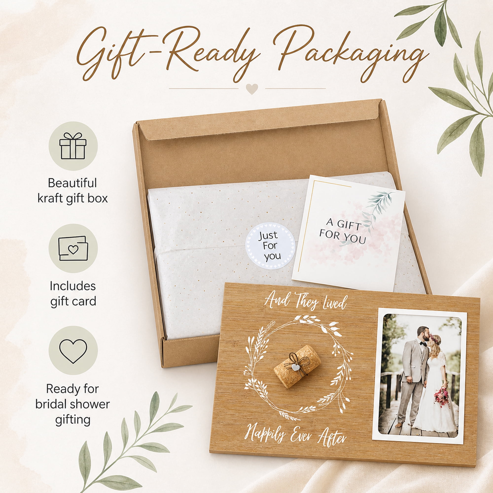 Wedding Cork Keepsake Frame, Bridal Shower Gift for Couple, Unique Newlywed Memory Frame with Gift Box, 7.5 x 12 in