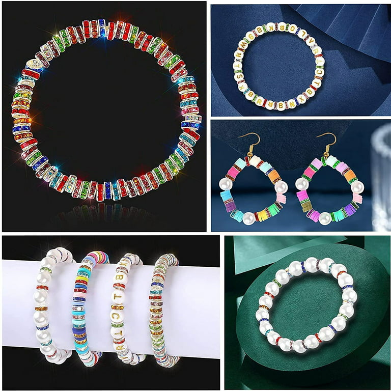 Lroplie Diy Crafts Bracelet Making Spacers,spacer Bead Charms  Bracelets,bead Charms Necklace,spacer Bead Charms Bracelets,rhinestone  Spacer Beads 8mm