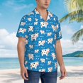 thumbnail image 2 of Cauagu Cows Milk Print Hawaiian Shirt for Men,Casual Short Sleeve Button Down Shirts Summer Beach Men's Regular-Fit Short-Sleeve Print Shirt -X-Large, 2 of 6