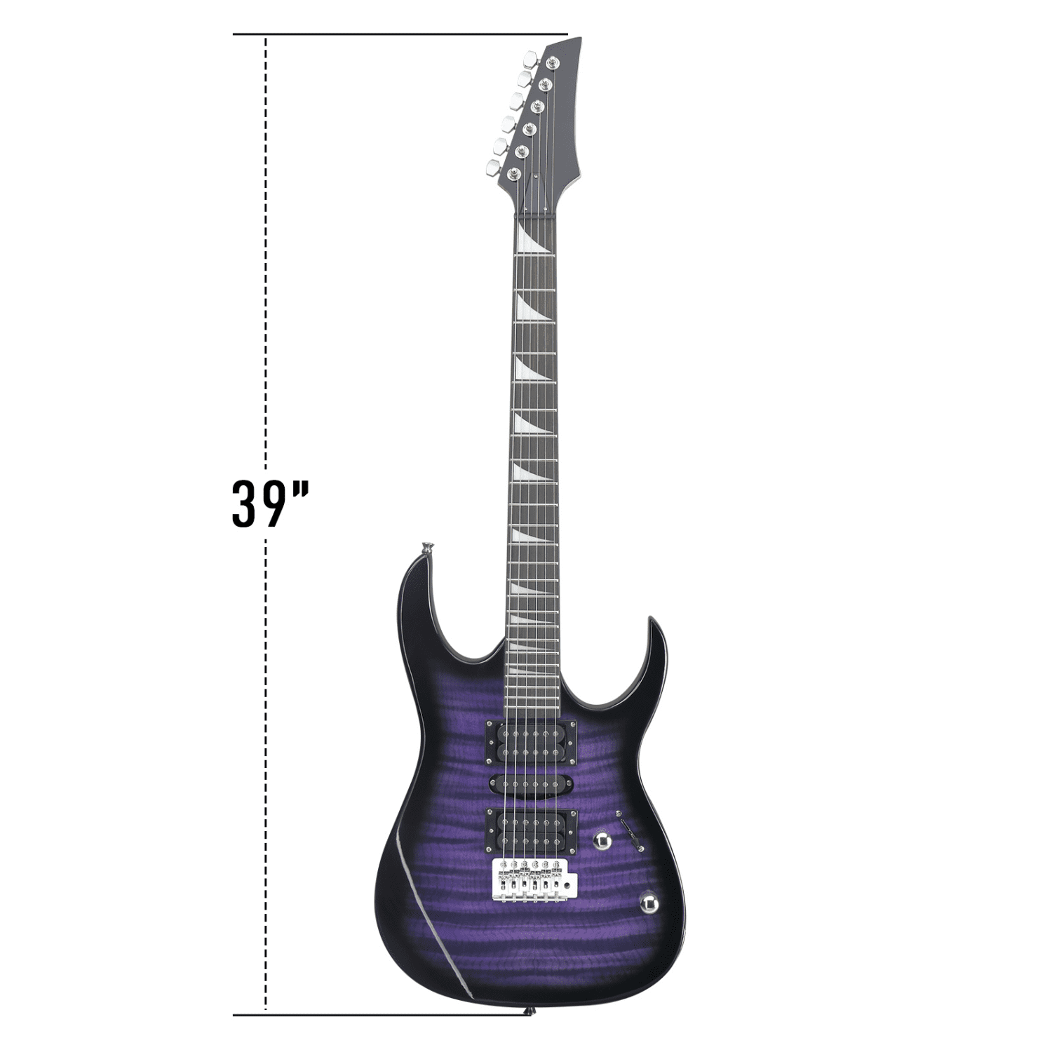 Hassch Electric Guitar, 39 inch Beginner Electric Guitar Kit with Amp, Bag, Strap, Capo, Cable, Plectrum, Tremolo Arm and Wrench Tool, Purple