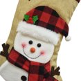 thumbnail image 2 of Bolsa de dulces a cuadros Adornos de árbol Sacos de calcetín de Navidad para chimenea (Muñeco de nieve) Ehuebsd libre de BPA, 2 of 6