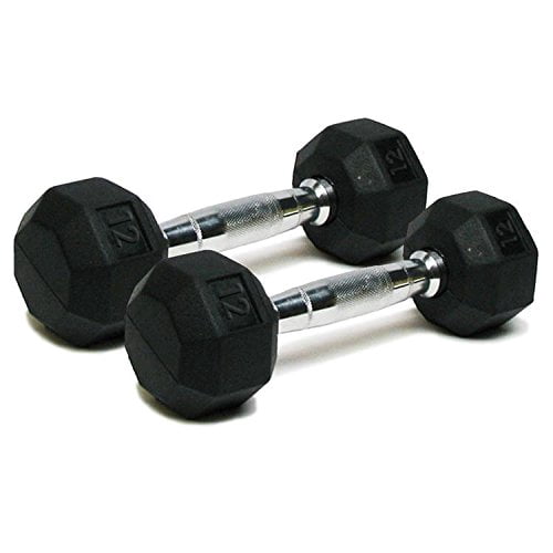SPRI Deluxe Rubber Dumbbells - 12Lb