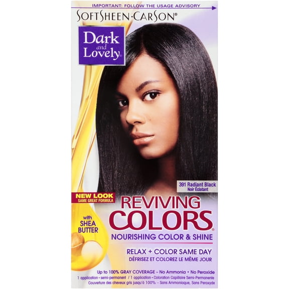 Softsheen-Carson Dark and Lovely Reviving Nourishing Semi Permanent Hair Color and Shine, Radiant Black