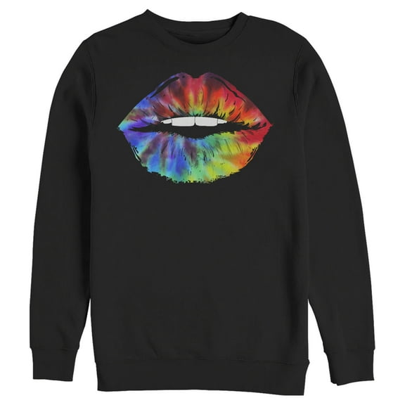 Men's Lost Gods Tie-Dye Kisses  Sweatshirt Black Large