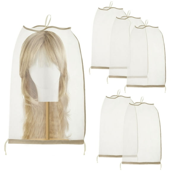 6Pcs Wig Storage Bags Portable Wig Organizer Bag Practical Travel Organizer for Home Travels Salon Use