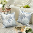 thumbnail image 6 of Dashan Nautical Coastal Throw Pillow Covers 18x18 Set of 2,Ocean Themed Coral Seashell Decorative Pillow Cases for Bedroom Sofa Couch, 6 of 6