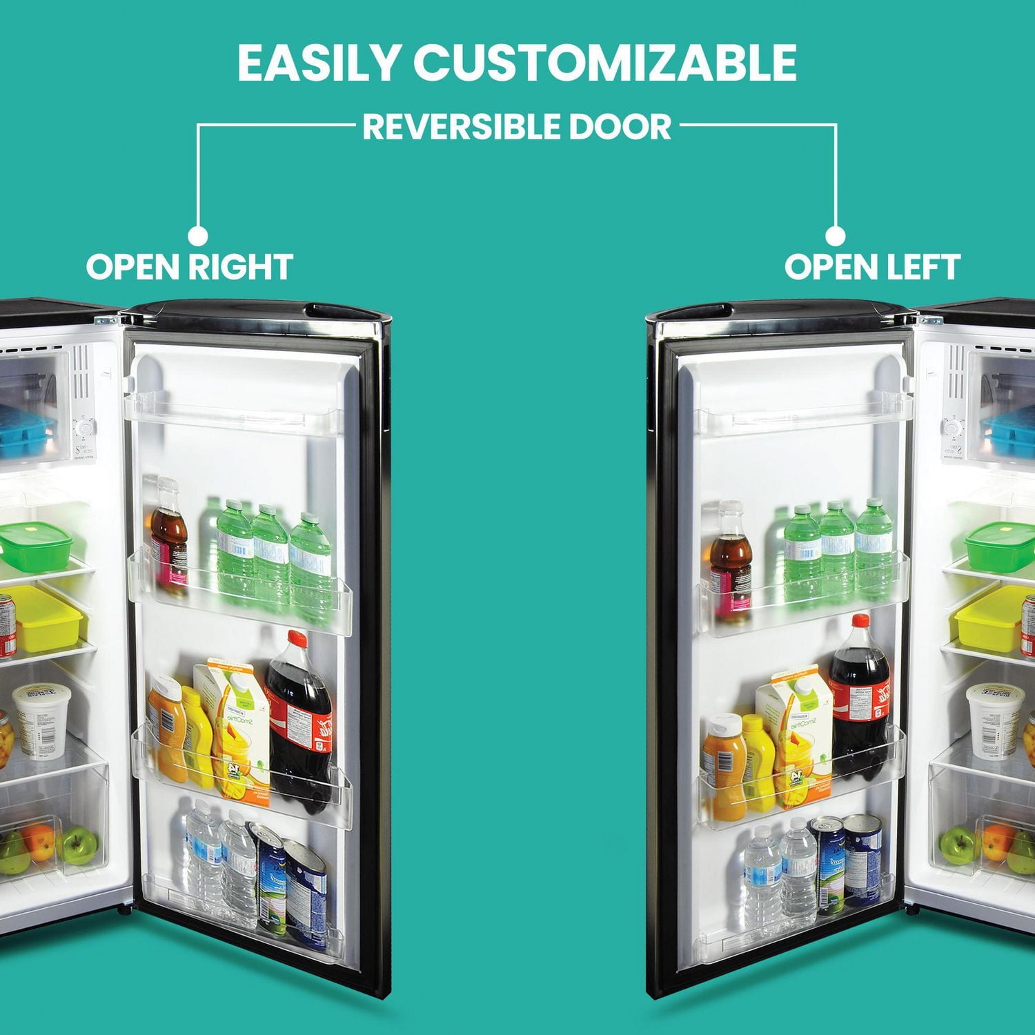 Koolatron Réfrigérateur compact en acier inoxydable de 6,2 pieds cubes avec congélateur, mini-réfrigérateur de grande capacité, argent