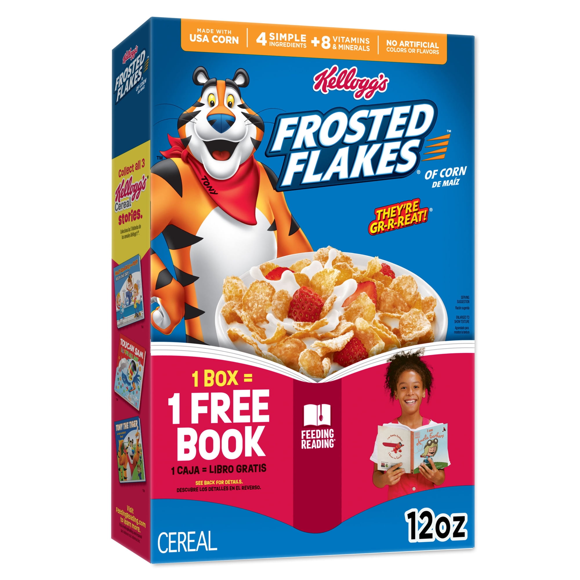 Kellogg's Frosted Flakes Original Breakfast Cereal, Fat Free, 12 oz