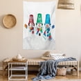 thumbnail image 2 of Snowman Tapestry, Print of 3 Happy Snow Elements in Striped Scarfs Mittens and Buckets on Head, Wall Hanging for Bedroom Living Room Dorm Decor, 40W X 60L Inches, Multicolor, by Ambesonne, 2 of 5