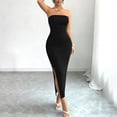 thumbnail image 4 of Bnwani Female Dresses,Womens Sundresses,Solid,Side Split,V-Neck,Sleeveless,Black,XL, 4 of 7