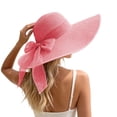 thumbnail image 5 of ATOYSOY Womens Big Bowknot Raffia Hat Large Floppy Foldable Roll up Beach Cap Sun Hat, 5 of 5