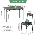 thumbnail image 3 of 5 Piece Dining Table Set for 4, Kitchen Table and Chairs Rectangular, Metal and Wood Dinning Room Table Furniture Set for Kitchen, Apartment, Rustic Grey, 3 of 3