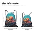 thumbnail image 2 of Gaeub Underwater Plant Octopus Drawstring Backpack Bag Sport Gym Sackpack Heavy Duty String Backpack for Men Women-Small, 2 of 6