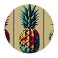 thumbnail image 2 of GOSMITH Outdoor Fitted Summer Colorful Fresh Pineapple Tropical Fruit Round Tablecloth, 36in-70in White, 2 of 7