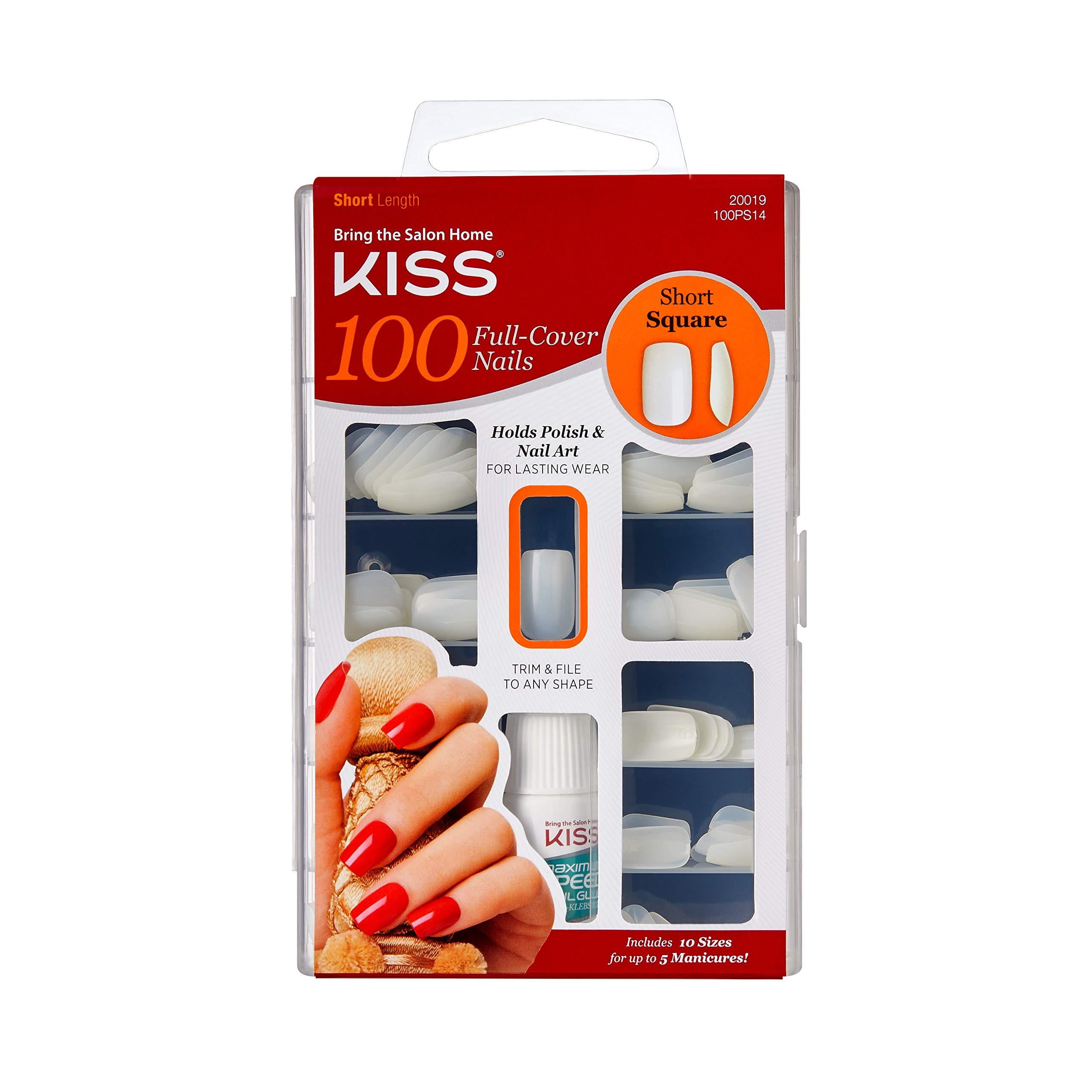 Kiss Full Cover Nails Short Square 100Count 2Pack Walmart Canada