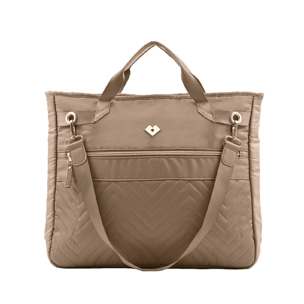 Bolsa Para Laptop Mujer LuckyLy Moderna Con Múltiples Compartimentos Modelo Lacy Beige UNITALLA