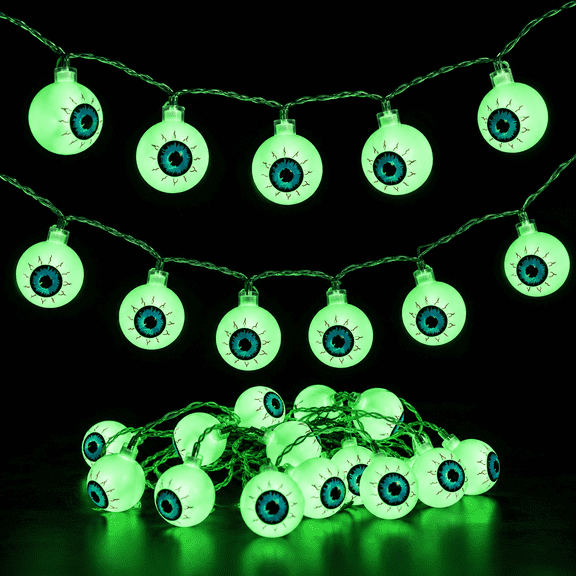 Halloween Lights 10FT 20 LED Eyeball String Lights for Halloween Scary Decoration Waterproof Battery Operated 8 Modes Lights for Haunted House Halloween Party Garden Yard Decor