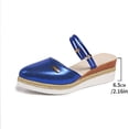 thumbnail image 6 of Espadrilles for Women Glitter Closed Pointed Toe Wedge Sandals Platform Heels Adjustable Slingback Mules Blue Size 9, 6 of 9