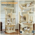 thumbnail image 6 of PEQULTI 58" Large Cat Tree with Spacious Hammock and Huge Condo Cat Tower for Indoor Cats Beige, 6 of 8