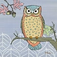 thumbnail image 2 of Brent, Paul 20x20 Gold Ornate Wood Framed with Double Matting Museum Art Print Titled - Pastel Owls II, 2 of 4
