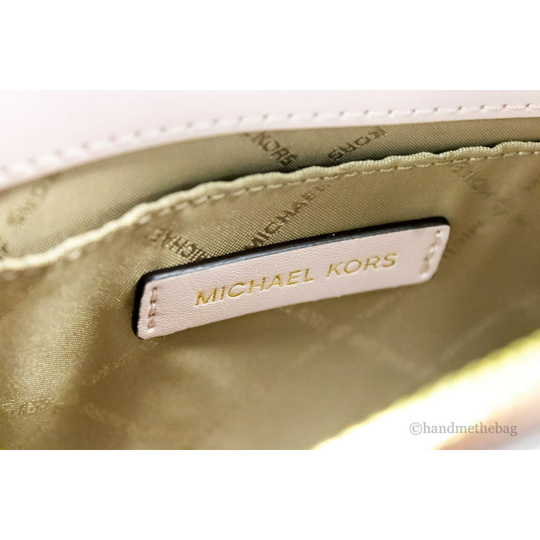 Michael Kors Sheila Small Luggage Vegan Faux Leather Center Zip Satchel  Handbag 
