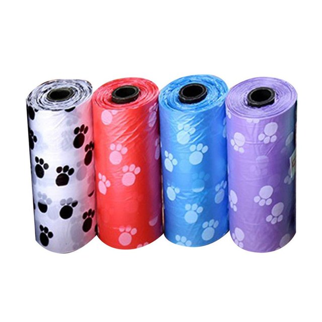 CUITING 4 Rouleaux de Déchets pour Chiens et Chats Imprimés, Recharge de Sacs à Ordures pour Animaux de Compagnie