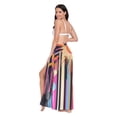 thumbnail image 3 of FORMRS Womens Long Sarong Beach Wrap Semi-Sheer Bikini Skirt Bathing Swimsuit Cover Up, Futuristic Sun, 3 of 7