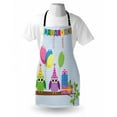 thumbnail image 3 of Kids Birthday Apron Cartoon Style Owls at a Party with Flags Boxes on a Polka Dotted Backdrop, Unisex Kitchen Bib Apron with Adjustable Neck for Cooking Baking Gardening, Baby Blue, by Ambesonne, 3 of 3
